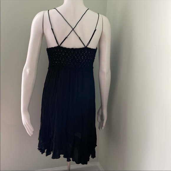 Free People FP ONE Adella Boho Crocheted Slip Dress in Black Made in India - S - Picture 8 of 8